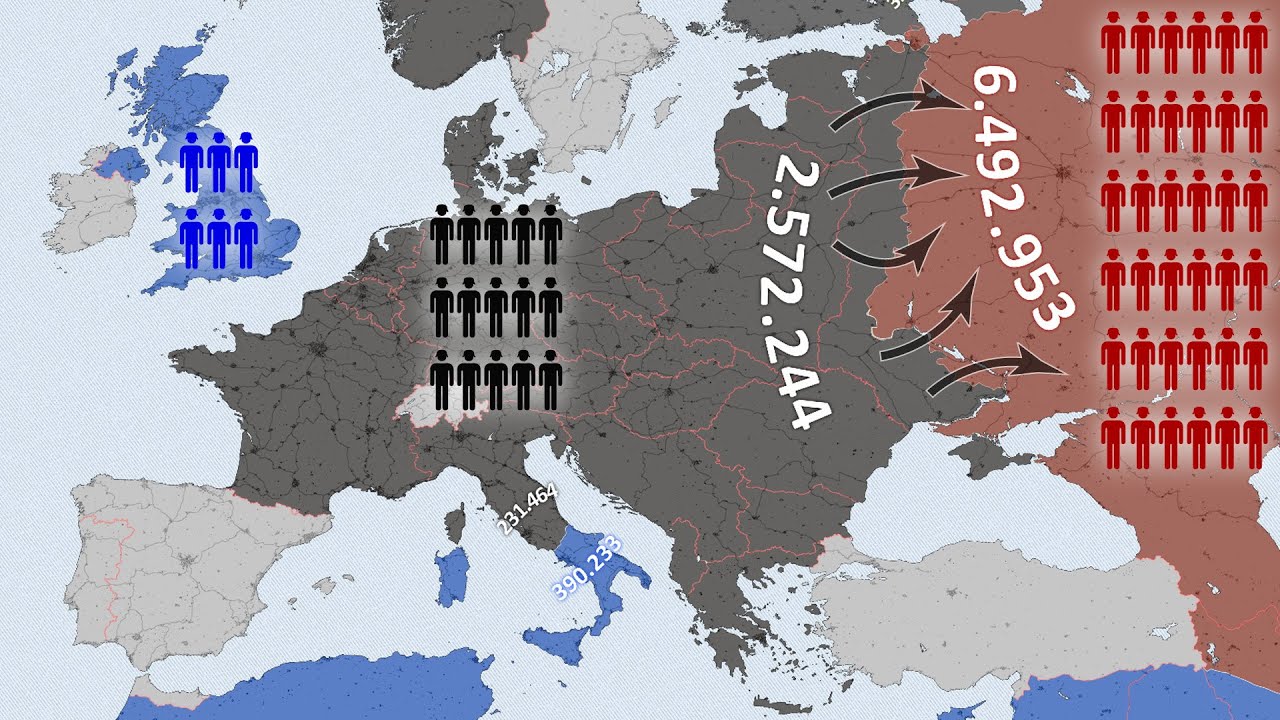 Teises maailmasõjas Euroopas omavahel võidelnud armeede suurused